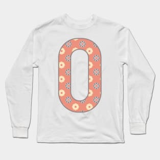 MONOGRAM LETTER O PINK FLORAL TYPOGRAPHY DESIGN Long Sleeve T-Shirt